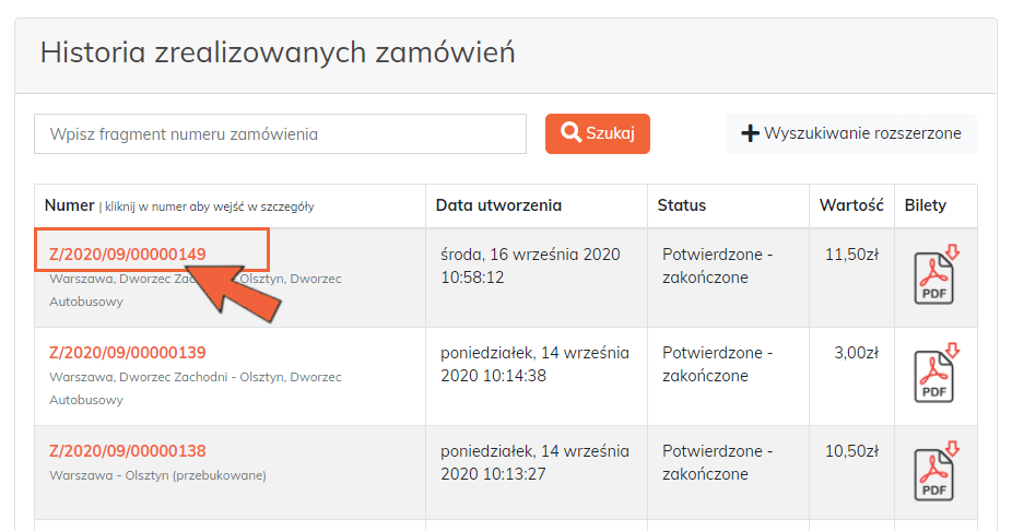 Konto użytkownika na Dworcu Online